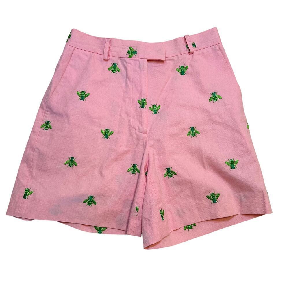 Lilly Pulitzer Pink Embroidered Shorts sz 2 Green Bee Shorts